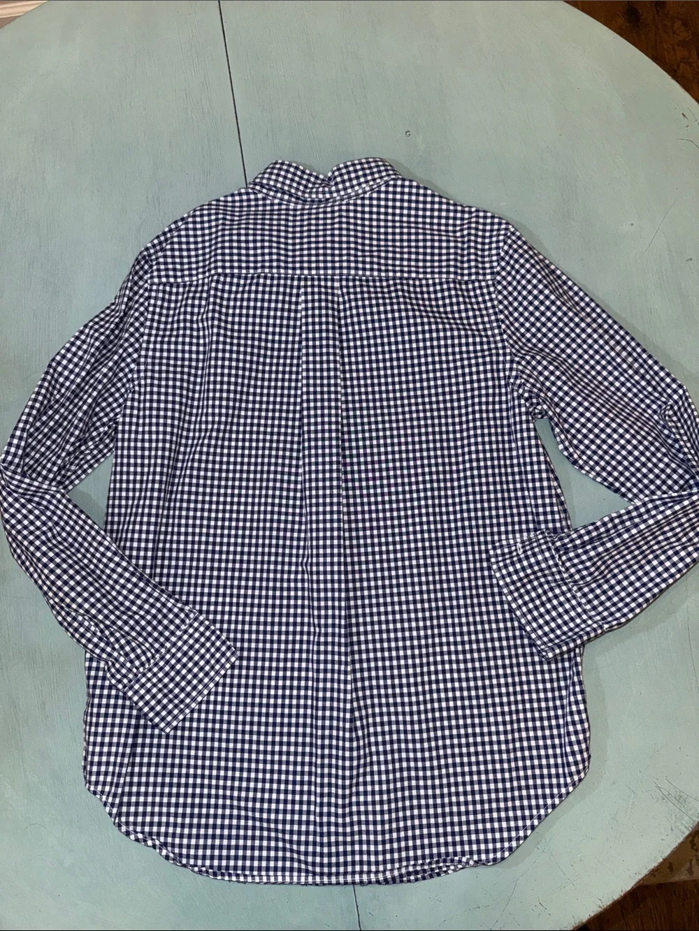 Ralph Lauren Navy and White Gingham Button-Down Shirt